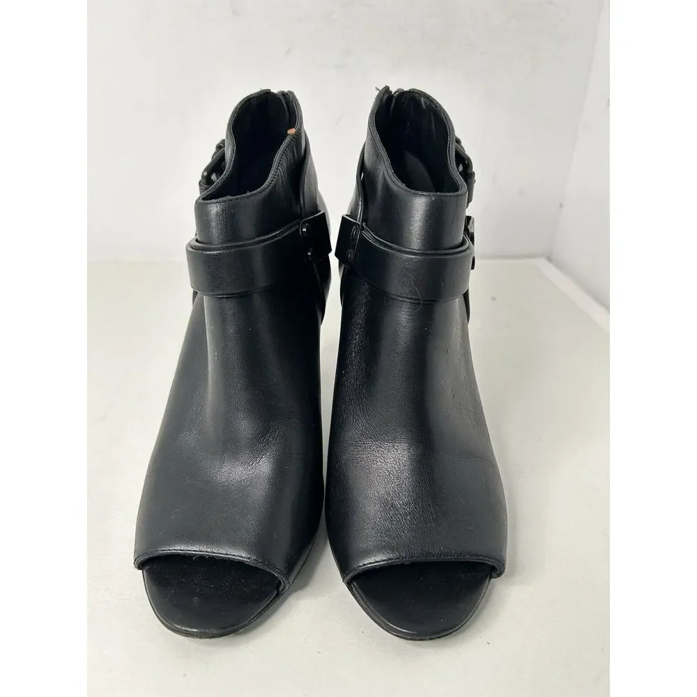 Vero Cuoio  Nikoletta Womens Size 8 Blk‎ Leather Ankle Boots Made In Brazil EUC